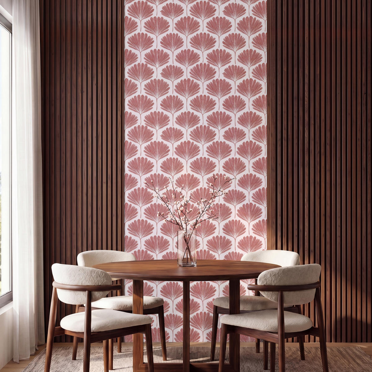 TAPETE - Fächer - Motiv - Terra - 100x260 cm - Rotbraun, Papier (100/260cm) - OnlyWow
