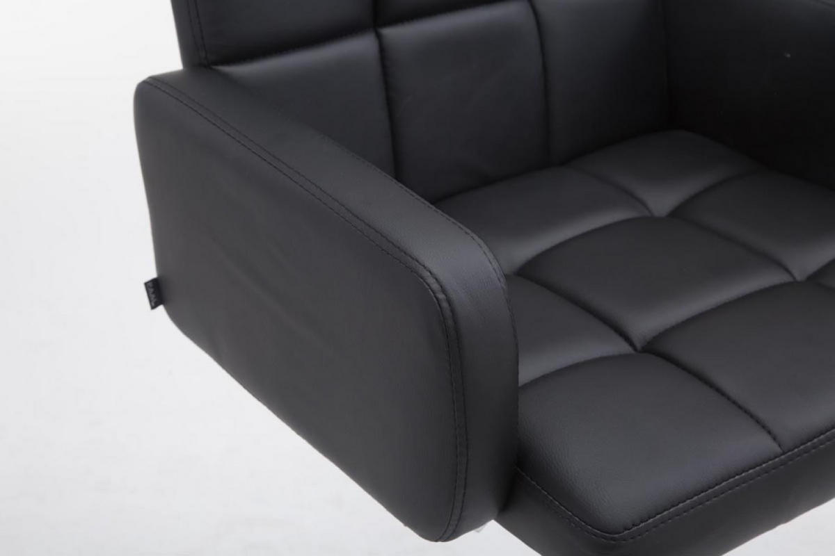 BARHOCKER Lederlook schwarz - Chromfarben/Schwarz, Textil/Metall (60/93/56cm) - CLP