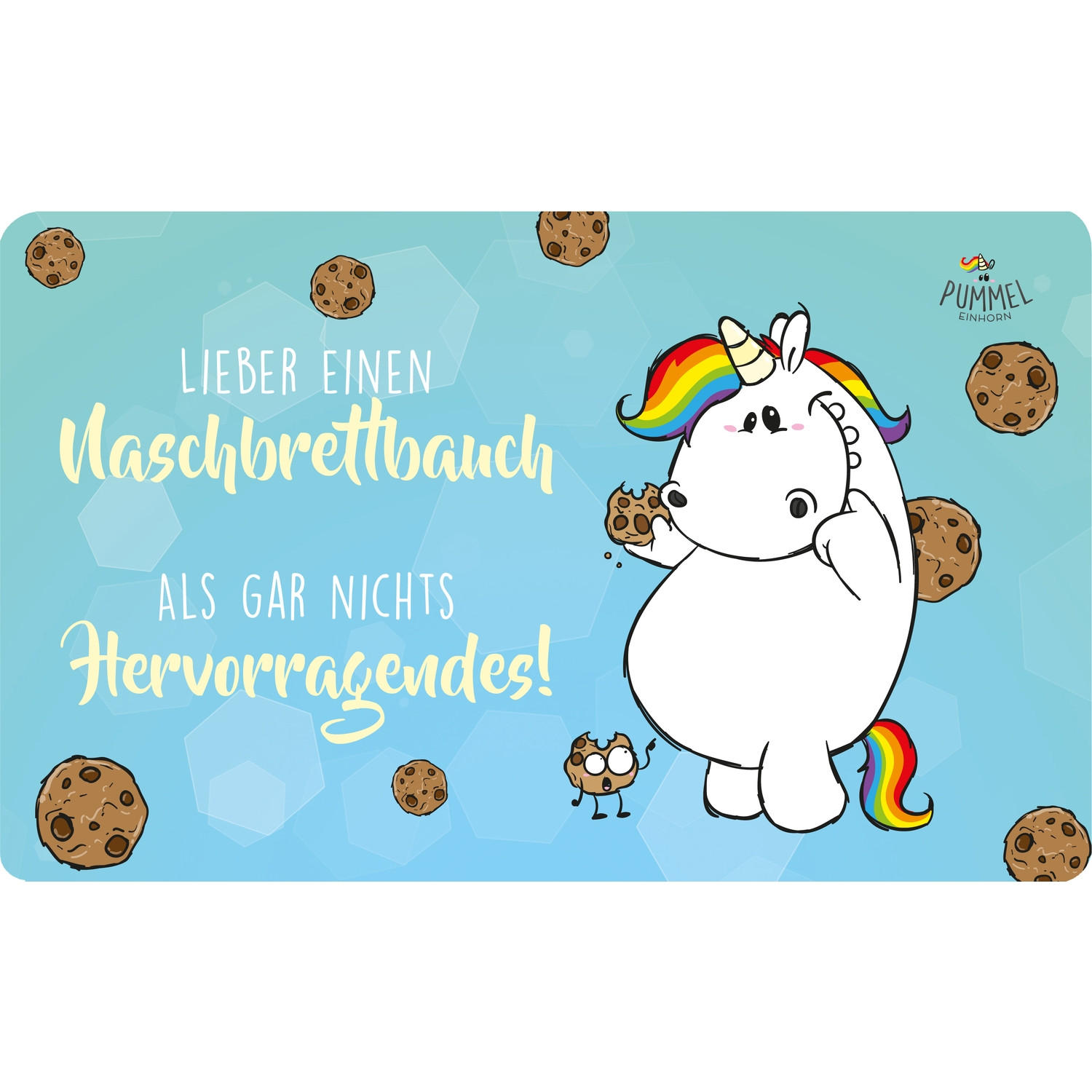 BRETTCHEN Pummel und Friends Naschbrettbrauch Pummeleinhorn Blau 14,5 x 23,5 cm - Blau, Kunststoff (14.5/23.5cm) - United Labels