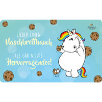 BRETTCHEN Pummel und Friends Naschbrettbrauch Pummeleinhorn Blau 14,5 x 23,5 cm - Blau, Kunststoff (14.5/23.5cm) - United Labels