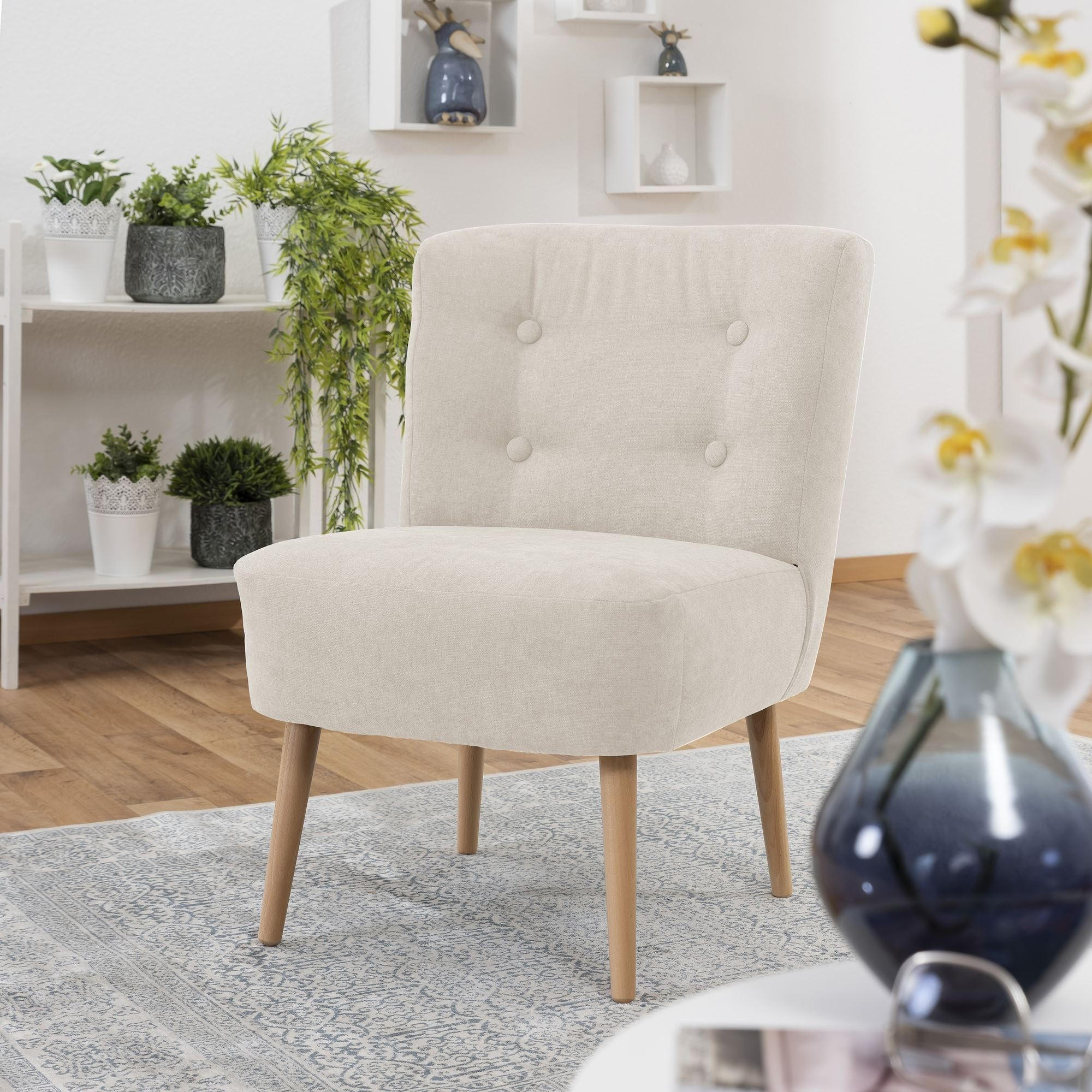 SESSEL Kamle Bezug Flachgewebe Buche natur / beige - Weiß, Kunststoff (68/78/58cm) - 58aufmkessel