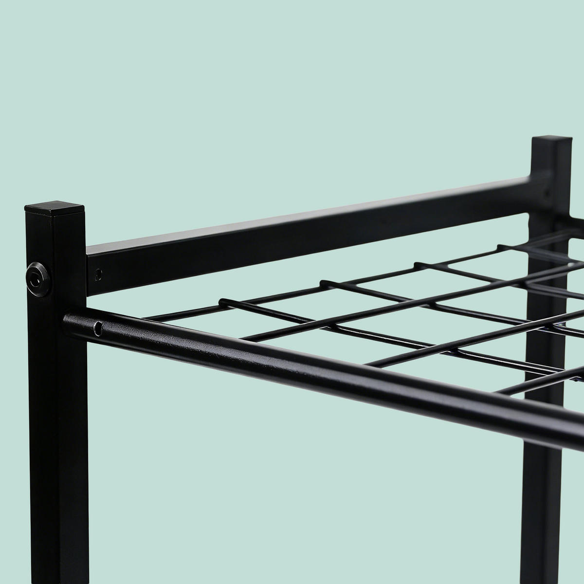 REDSKAPSSTÄLL Svart för 35 trädgårdsredskap stål - Svart, Metall (43/76/39cm) - Relaxdays