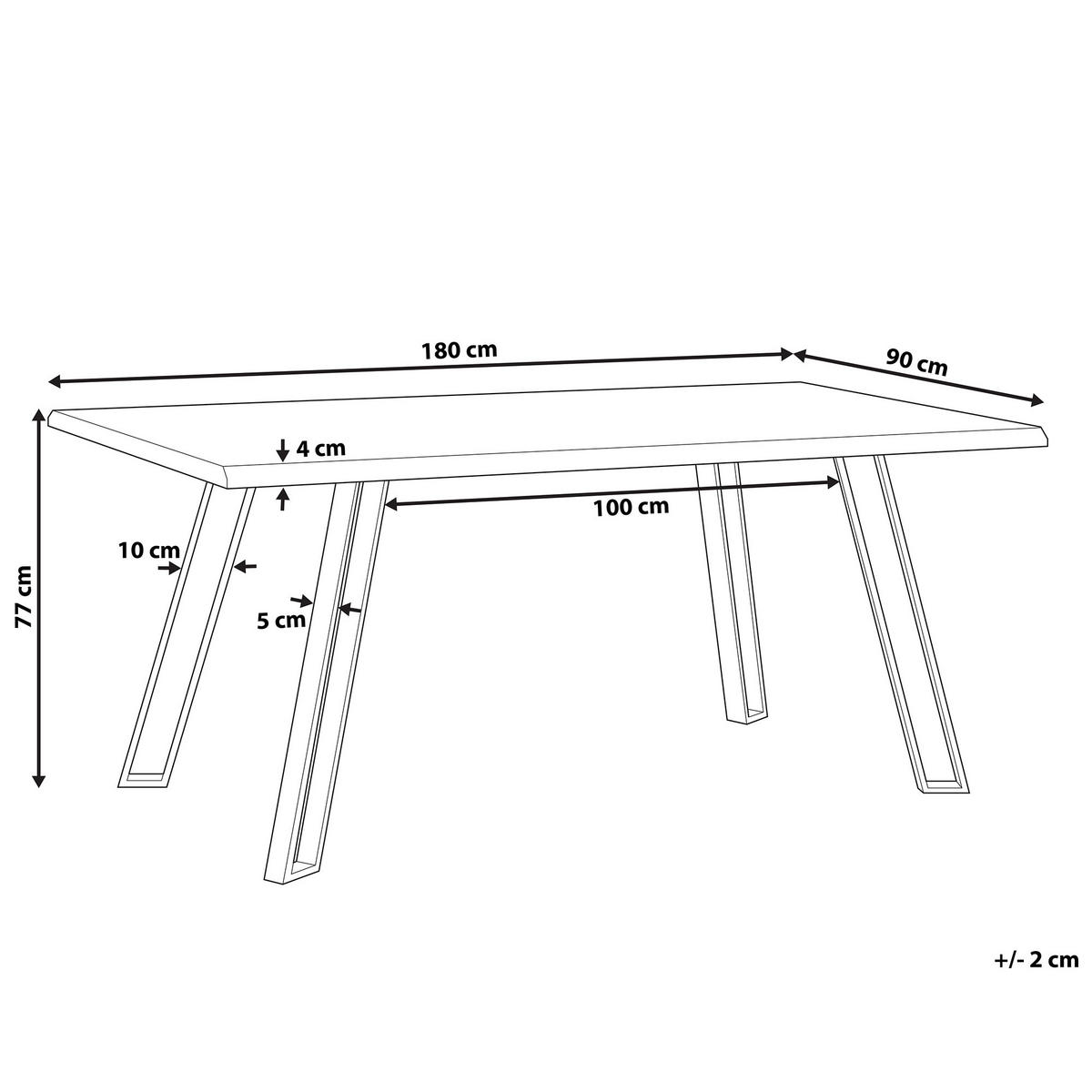 ESSTISCH 180/90/77 cm Hellbraun, Schwarz Rechteckig Graham - Hellbraun, Holzwerkstoff (180/90/77cm) - Beliani