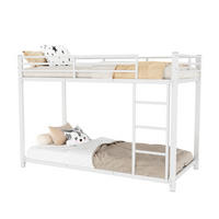 ETAGENBETT 90/200 cm Metall Weiß mit Sicherheitsleisten - Weiß, Metall (90/200cm) - OKWISH