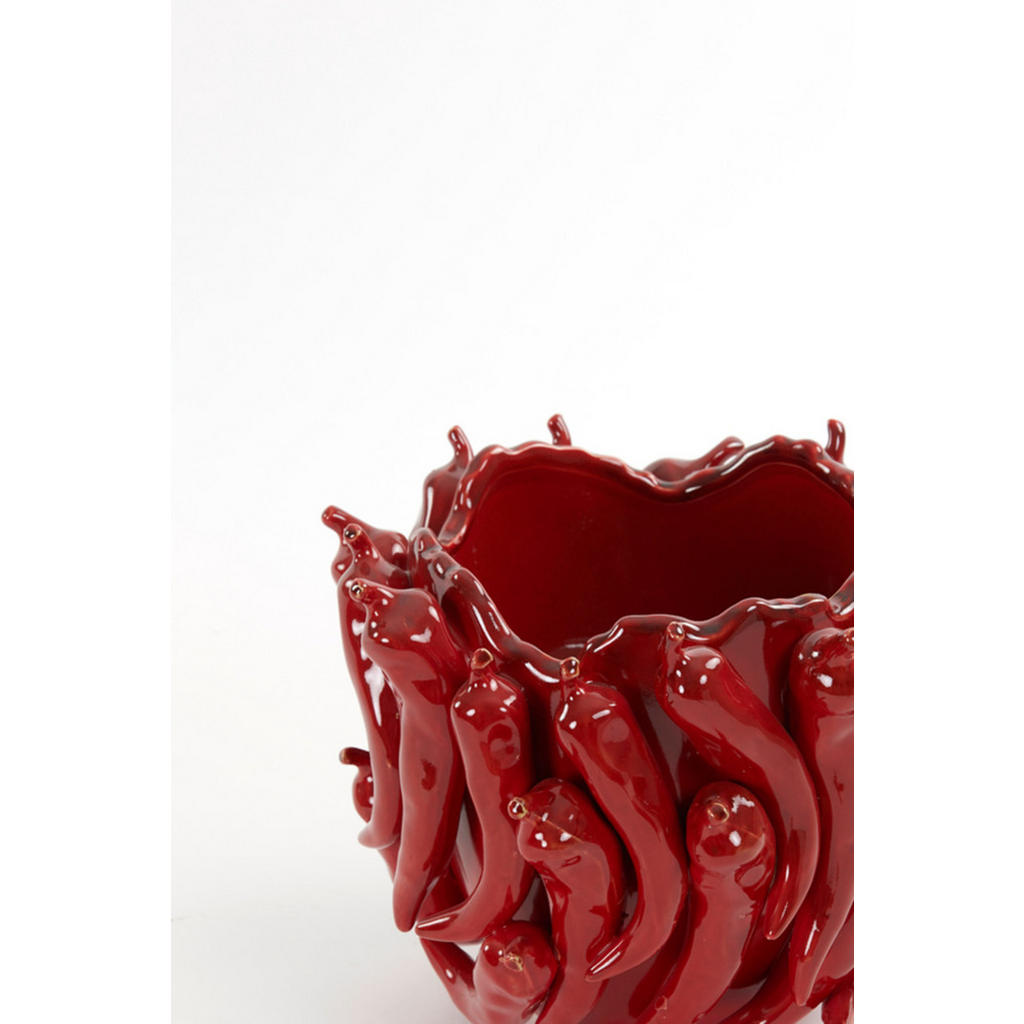 Thumbnail - Light & Living Vase, Rot, Keramik, Rund, 20.5 cm, CE, Dekoration, Vasen, Keramikvasen