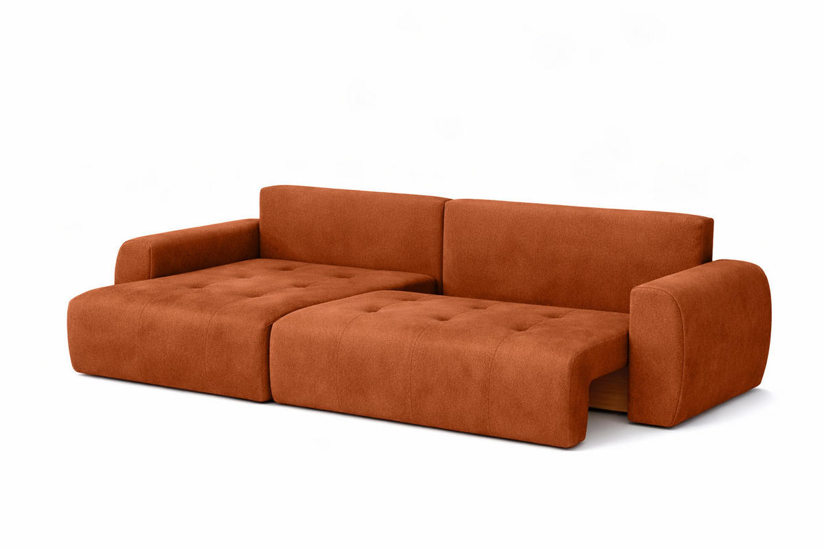 ECKSOFA Mit Schlaffunktion Und Bettkasten L-Form Ivo L, Veloursstoff Salvador, Braun, Links - Braun, Holz (250/142cm) - Kaiser Möbel