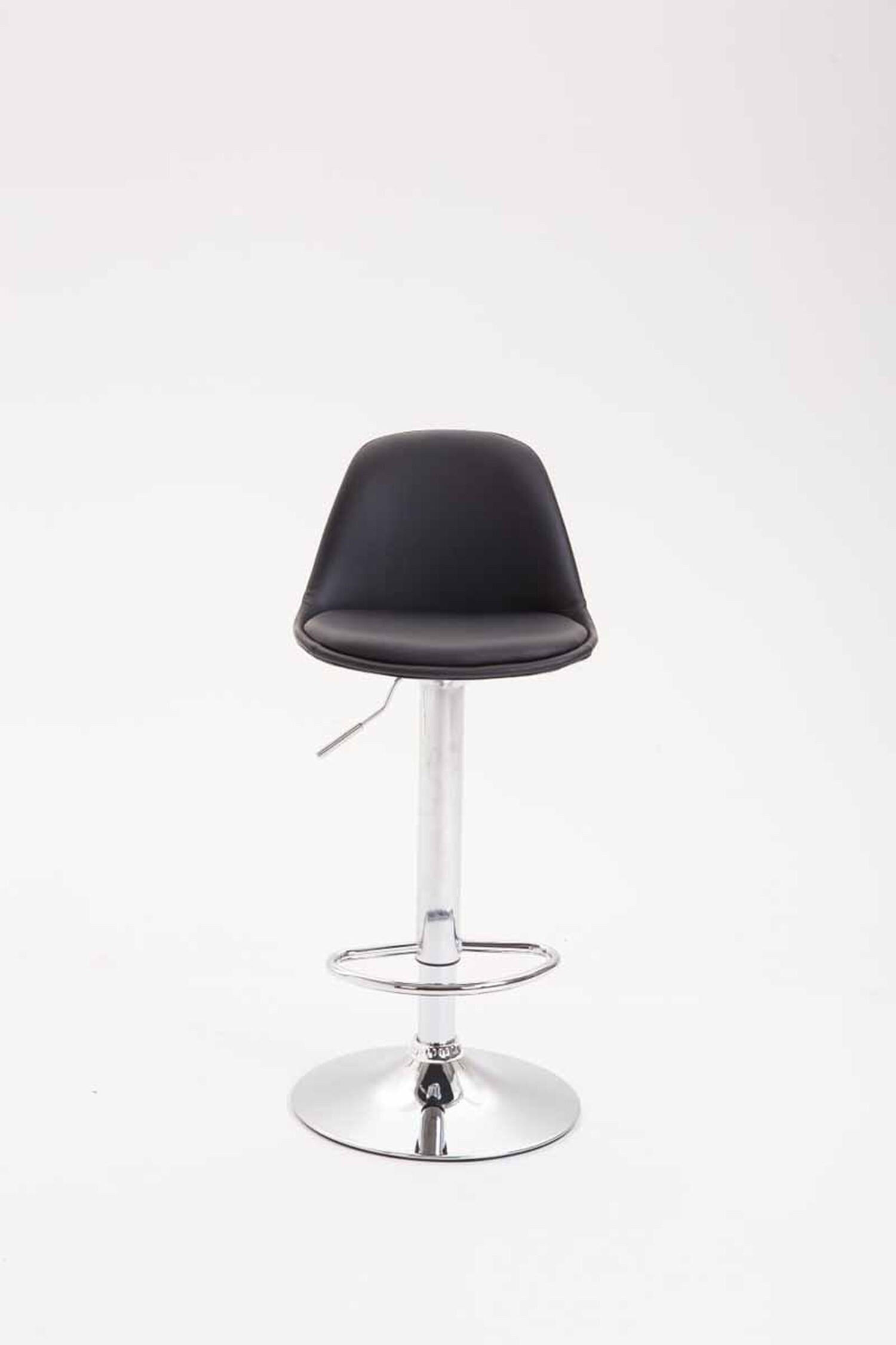 BARHOCKER Kilian, Gestell Metall in Chromoptik, Vollgepolstert Kunstleder Schwarz - Chromfarben/Schwarz, Kunststoff/Textil (39/100/43cm) - TPFLiving