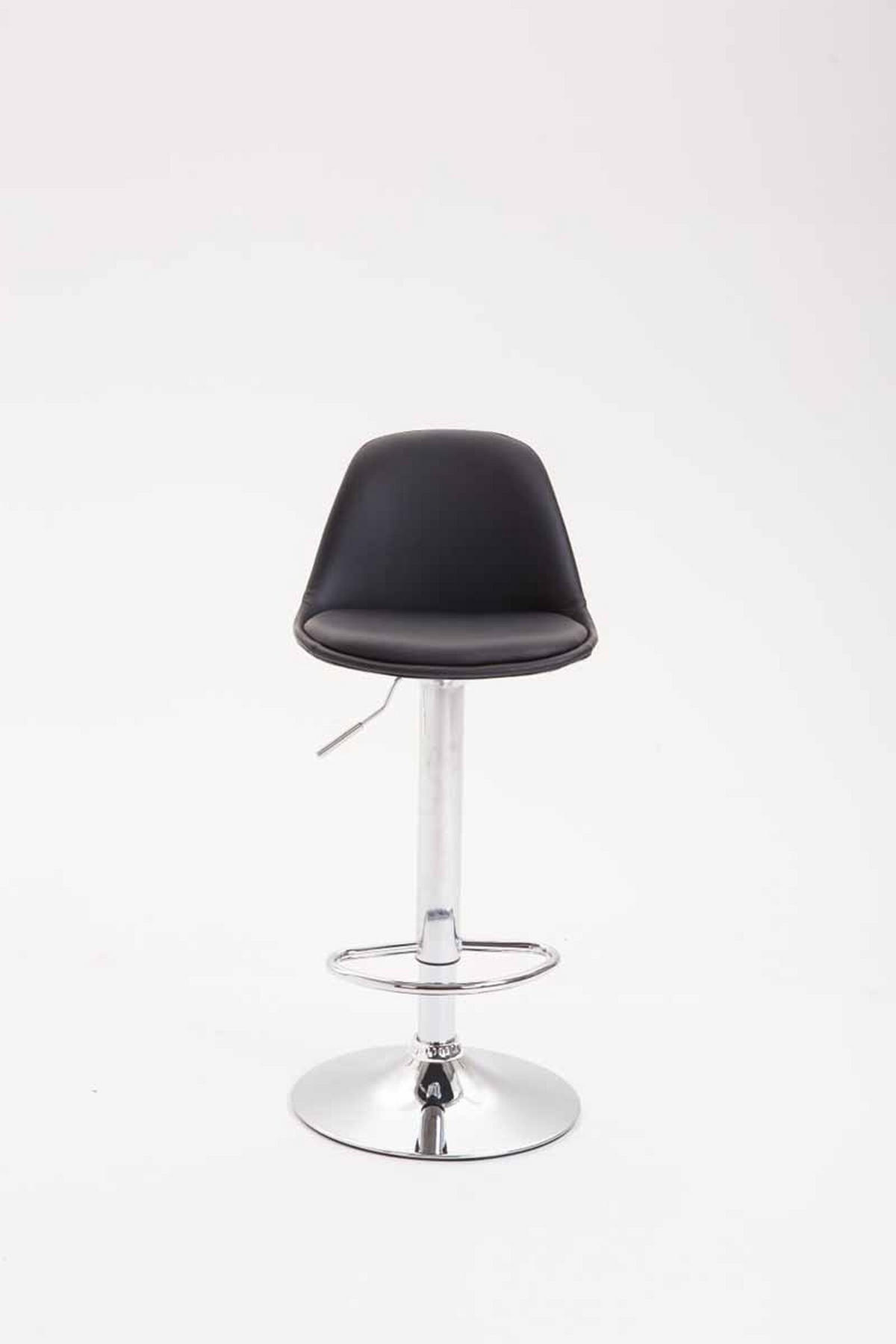 BARHOCKER Kilian, Gestell Metall in Chromoptik, Vollgepolstert Kunstleder Schwarz - Chromfarben/Schwarz, Kunststoff/Textil (39/100/43cm) - TPFLiving