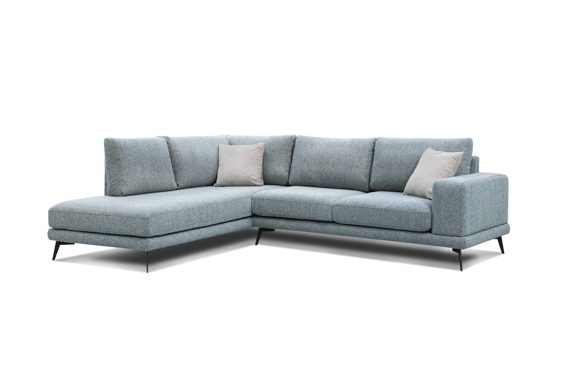 ECKSOFA MEDIOLANE 5-Sitzer, mintgrün - Mintgrün, Holzwerkstoff/Textil (219/282cm) - Courtois Laville