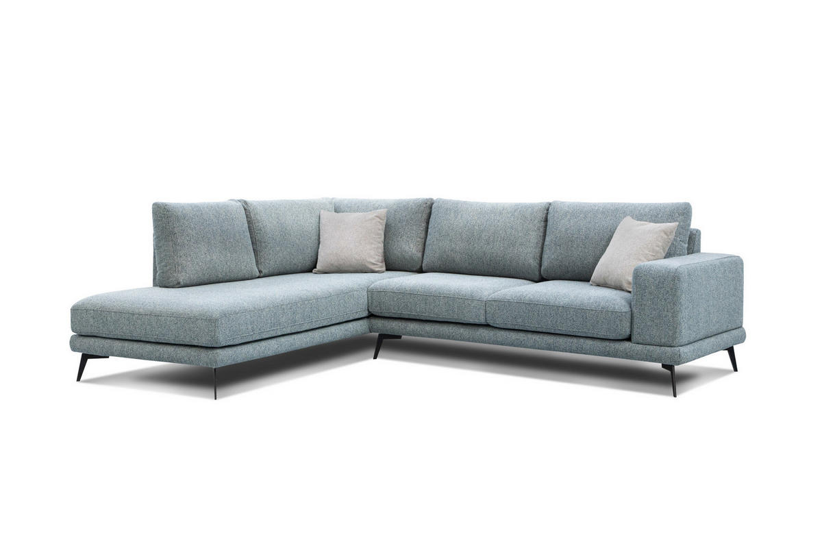 ECKSOFA MEDIOLANE 5-Sitzer, mintgrün - Mintgrün, Holzwerkstoff/Textil (219/282cm) - Courtois Laville