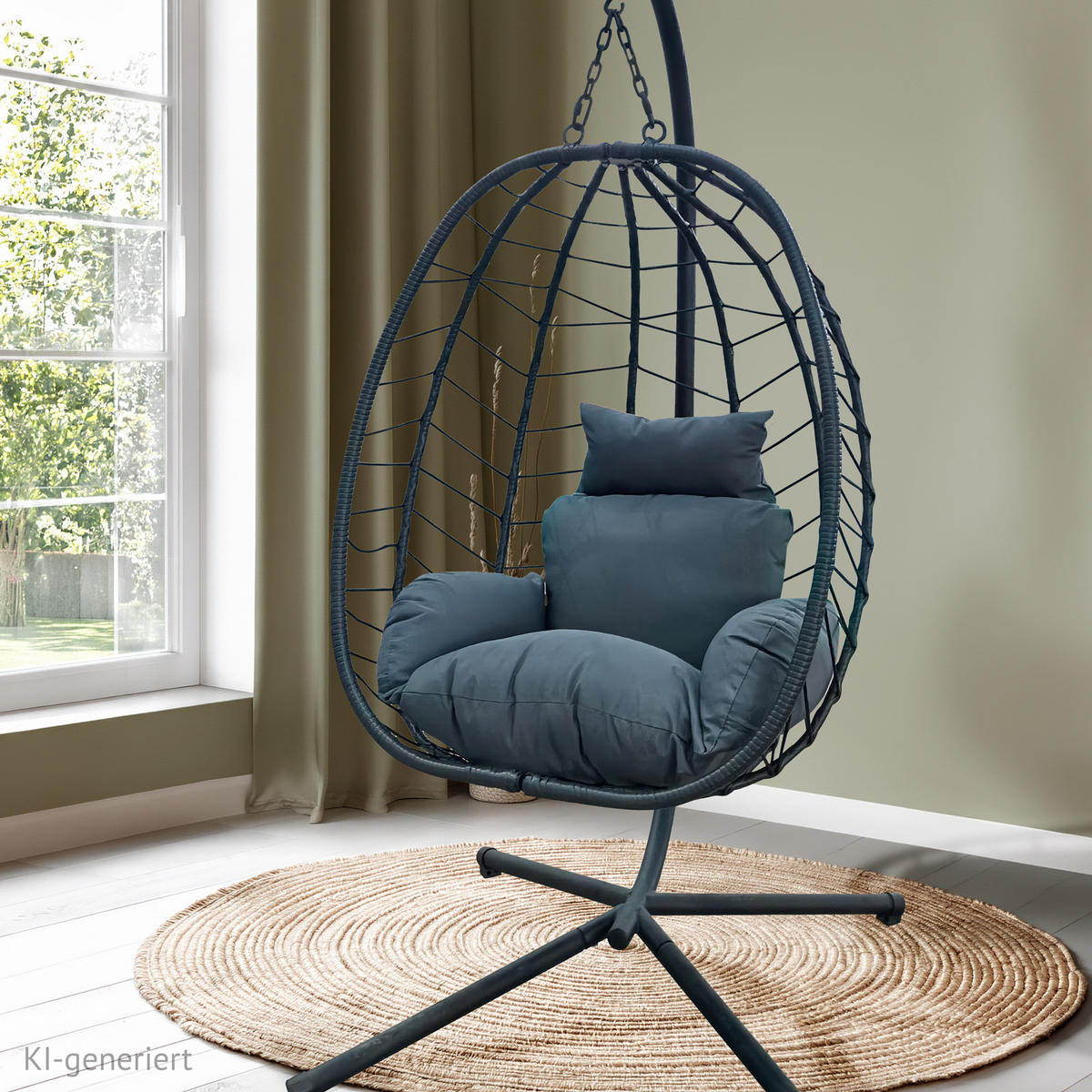 HÄNGESESSEL SHELLY Grau - Grau, Kunststoff (95/195/95cm) - SVITA