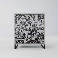 SIDEBOARD CHARCOAL SPROUT, Grau, 57,5x42x67,5 cm, Schwarze Metall-Rahmenfüße - Multicolor/Schwarz, Holzwerkstoff/Metall (57.5/67.5/42cm) - SpaceRebels