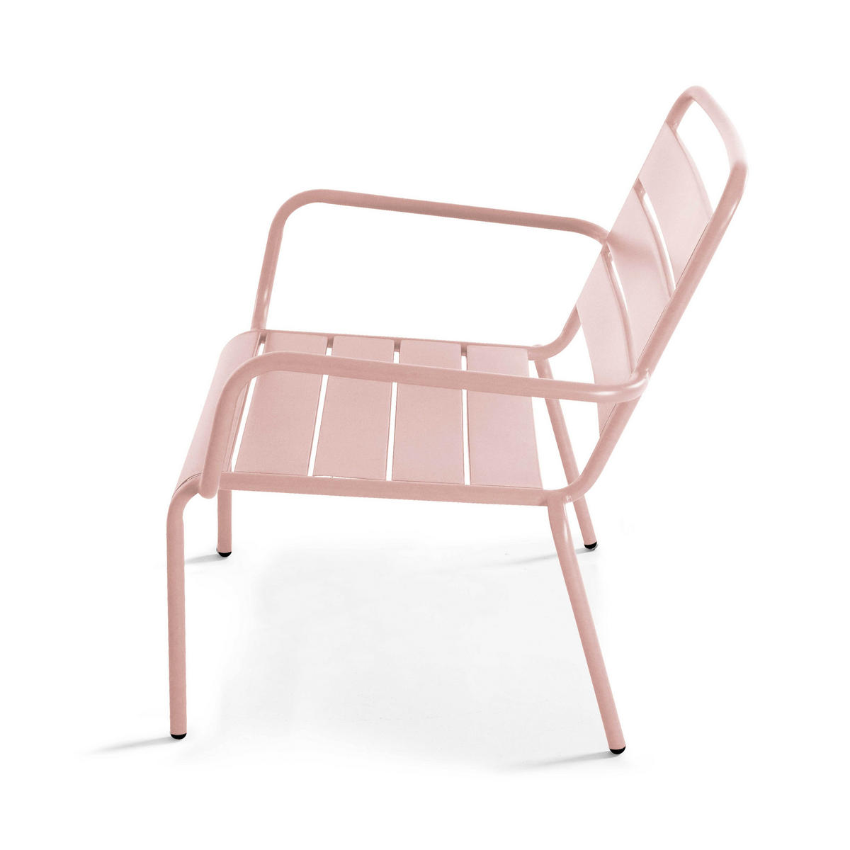 RELAXSESSEL MIT HOCKER 2-tlg., Rosa - Pink, Metall (64/72/60cm) - Oviala