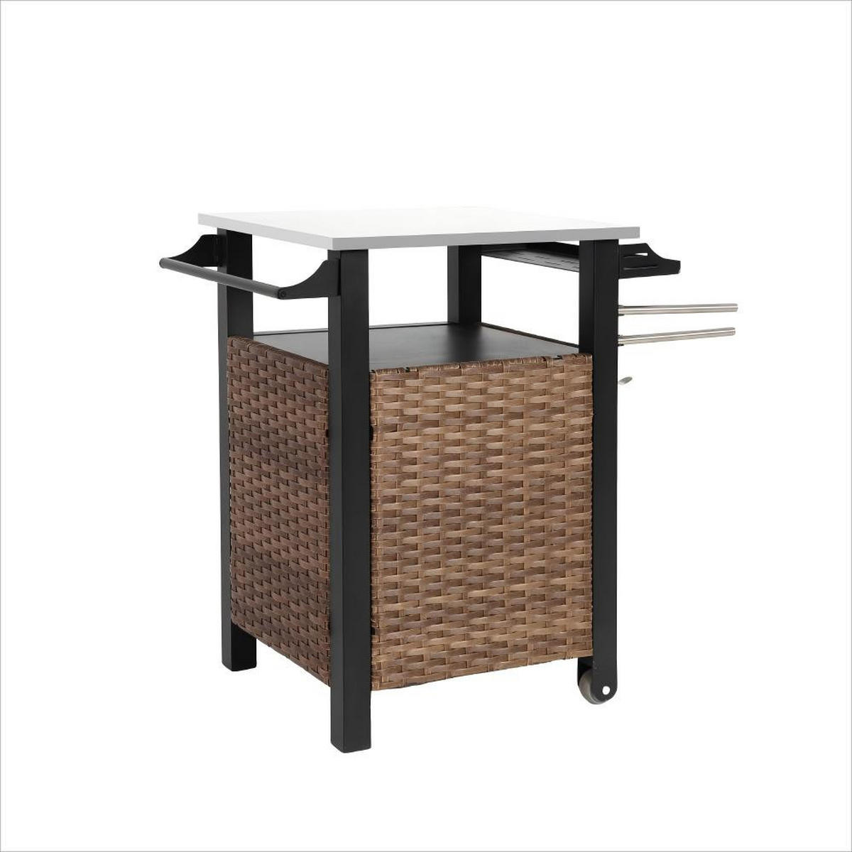 SERVIERWAGEN Küchenwagen mit Rädern,Outdoor Kücheninsel,Ratten,Braun - Braun, Metall (57/85/76cm) - LVHOM