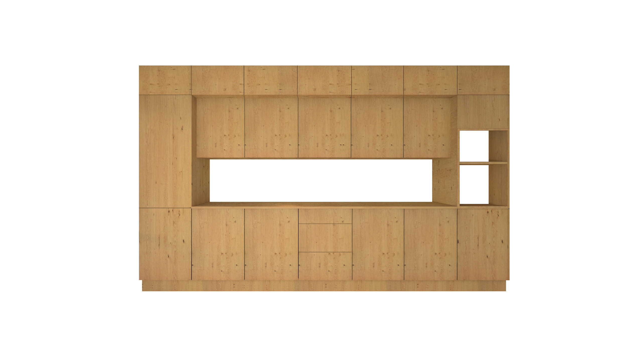 KÜCHENZEILE 420 cm - Nexa KÜ-LN-005 - in Woodline / Matt - Eiche Artisan, Holz (420/212/58cm) - ROYAL24_MARKT