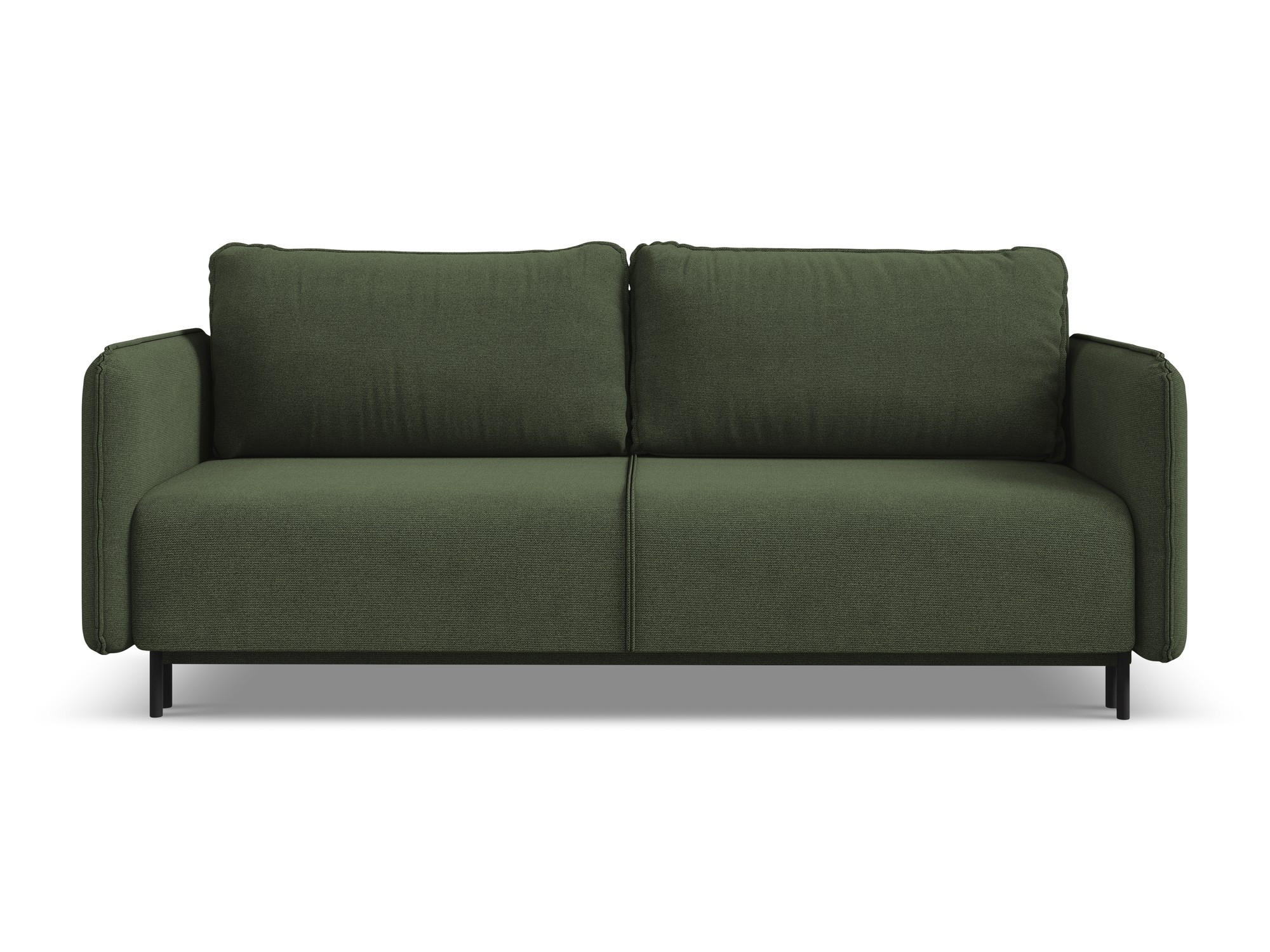 3-SITZER SOFA mit Schlaffunktion Strukturstoff Stoff Grün - Schwarz/Olivgrün, Holz/Textil (226/90/92cm) - Makamii