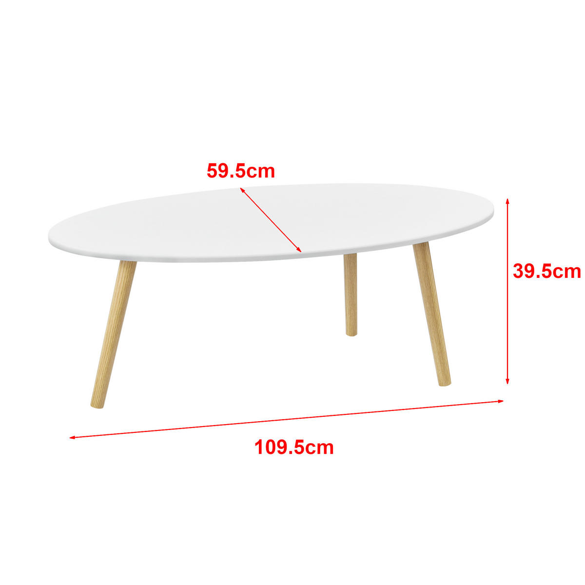 COUCHTISCH Viborg 110/60/40 - Weiß, Holzwerkstoff (60/110/40cm) - [en.casa]