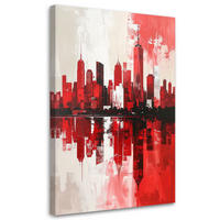 LEINWANDBILD Städte & Architektur 60x90cm - Rot, Textil (60/90cm) - Feeby
