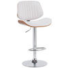 BARHOCKER Stoff walnuss/creme - Chromfarben/Walnussfarben, Textil/Metall (50/94/50cm) - CLP