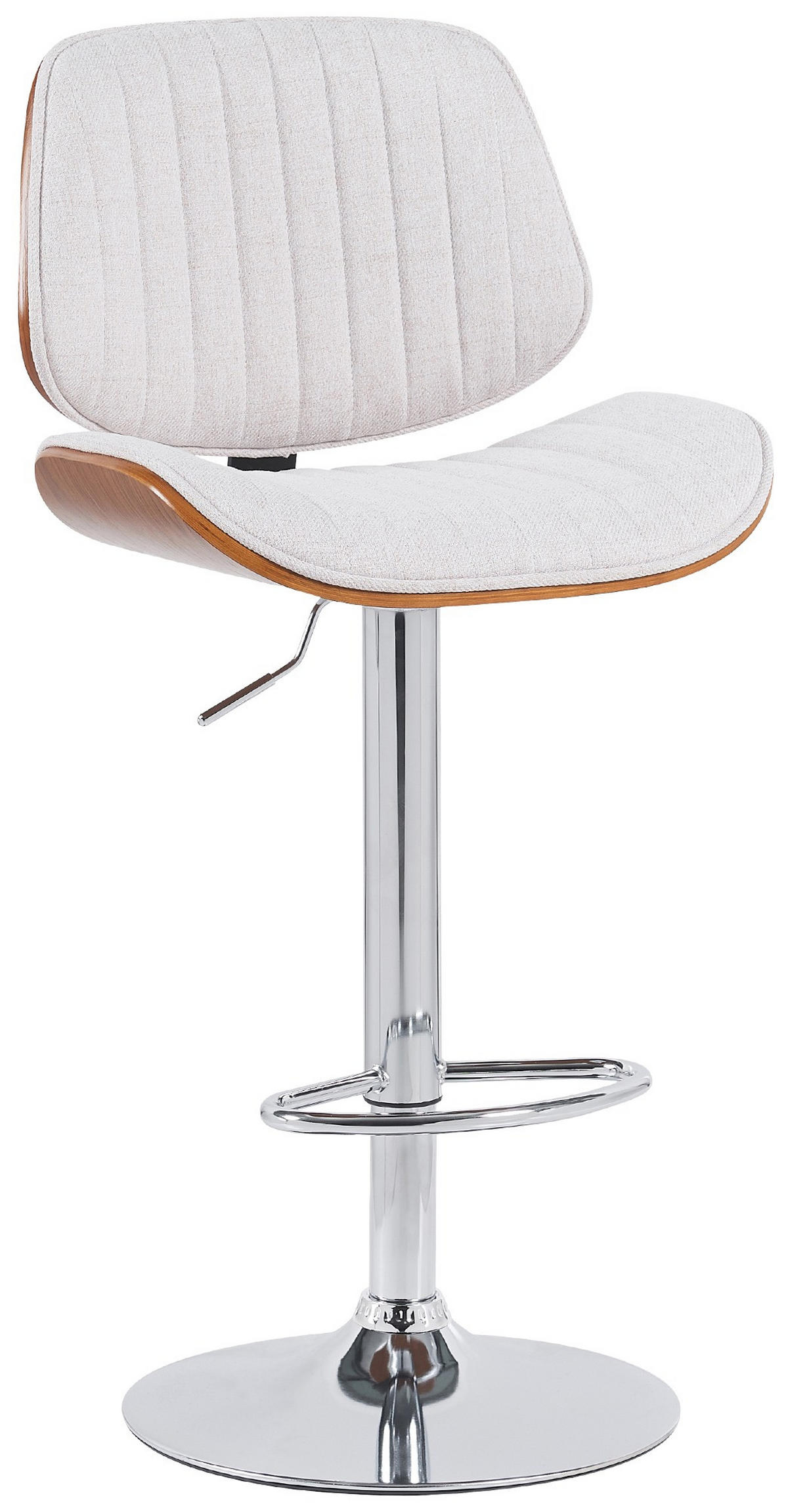 BARHOCKER Stoff walnuss/creme - Chromfarben/Walnussfarben, Textil/Metall (50/94/50cm) - CLP