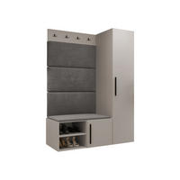 GARDEROBEN-SET Medi II - Kaschmir/Schwarz, Holzwerkstoff/Kunststoff (40/191/50cm) - MIRJAN24