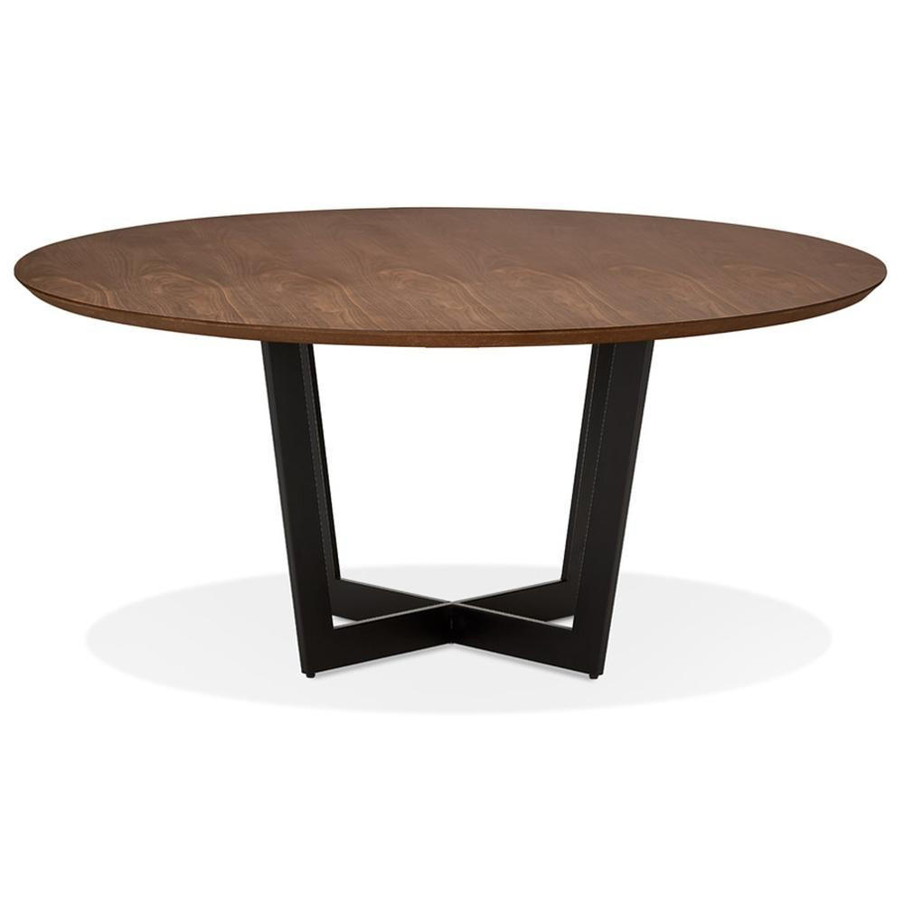 ESSTISCH Rund Holz Metallgestell Modern ZERANI, Braun 120x120x75 cm - Schwarz/Braun, Holz/Metall (120/120/75cm) - KADIMA DESIGN