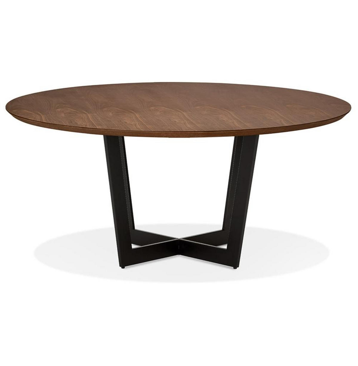 ESSTISCH Rund Holz Metallgestell Modern ZERANI, Braun 120x120x75 cm - Schwarz/Braun, Holz/Metall (120/120/75cm) - KADIMA DESIGN