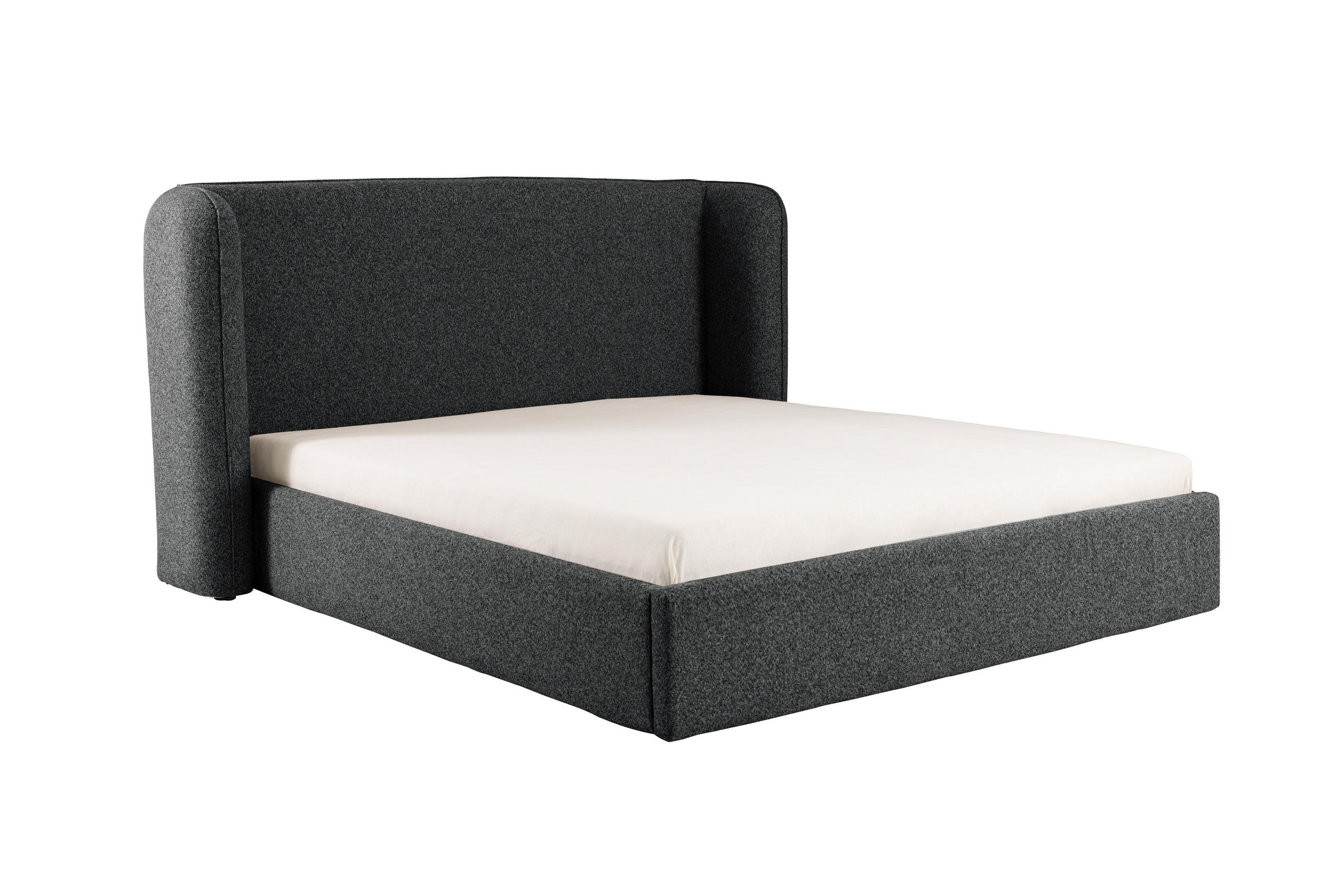 POLSTERBETT mit Bettkasten und Matratze VELUNA, Schwarz, 160x200 cm - Schwarz, Textil (160/200cm) - KS Home Concept