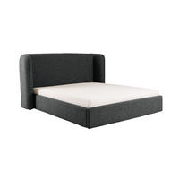 POLSTERBETT mit Bettkasten und Matratze VELUNA, Schwarz, 160x200 cm - Schwarz, Textil (160/200cm) - KS Home Concept