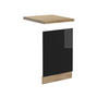 FRONTBLENDE R-Line Schwarz Hochglanz 45 cm, AP Eiche - Schwarz Hochglanz/Eiche Wotan, Holzwerkstoff (45/57.2/1.6cm) - Vicco