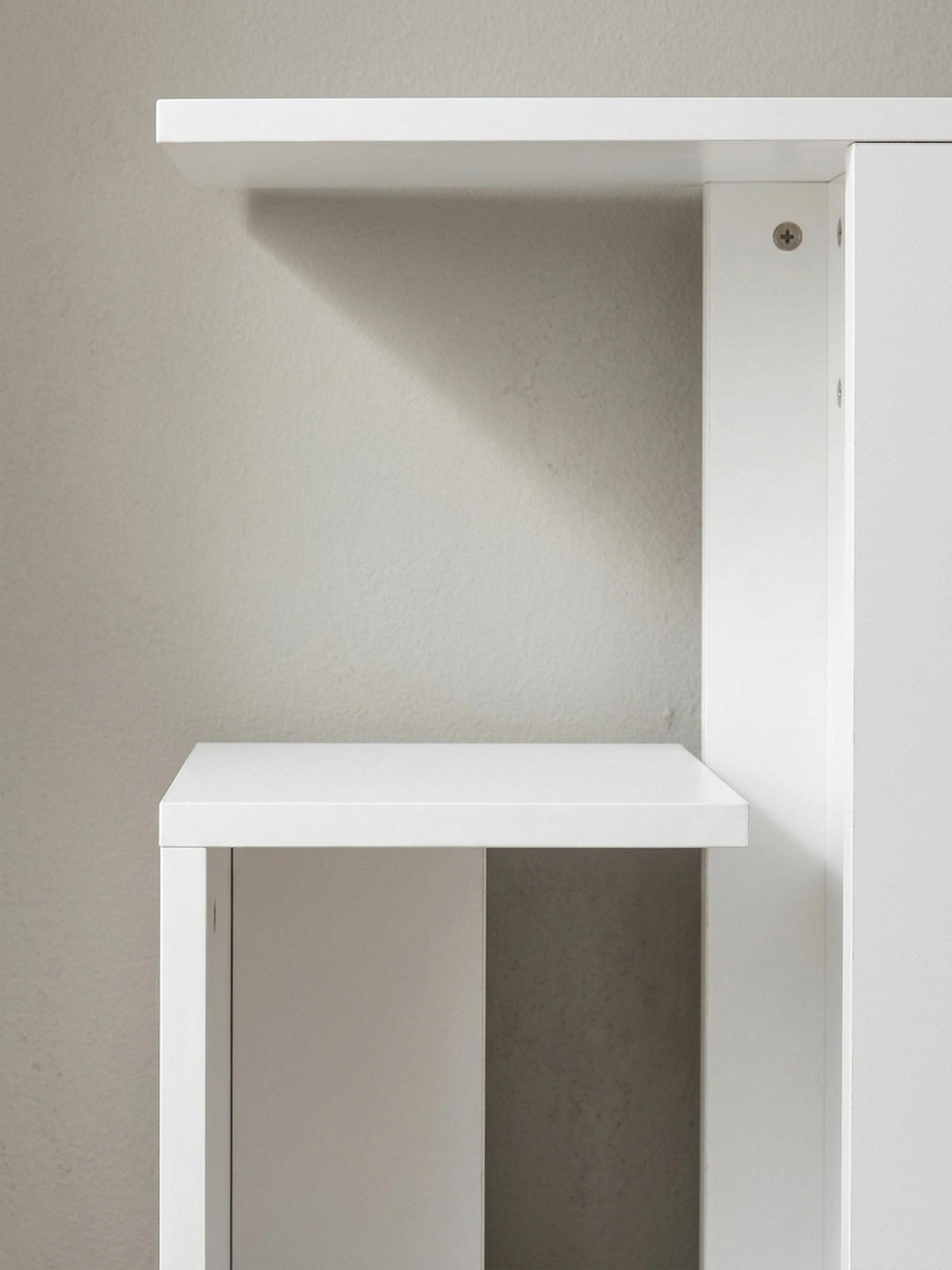 BEISTELLTISCH Holz 3 Ablagen Melaminbeschichtung BRENTA, Weiß 35x30x61 cm - Weiß, Holz (30/35/61cm) - KADIMA DESIGN