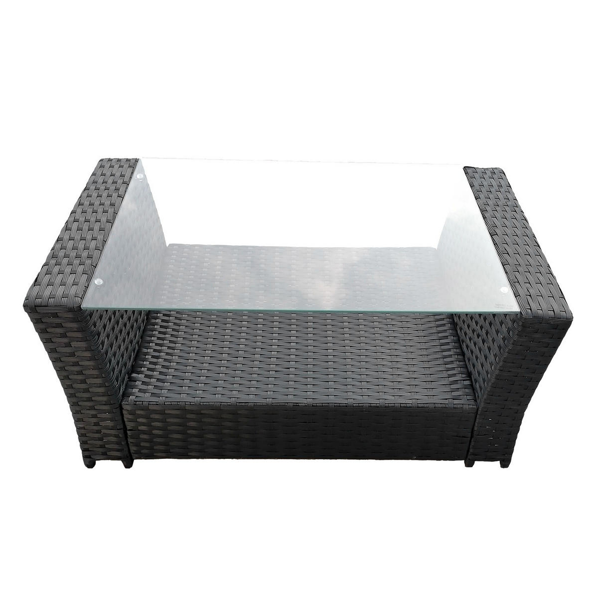 GARTENMÖBEL Comino Schwarz und Grau 4 Plätze - Schwarz, Metall - Happy Garden