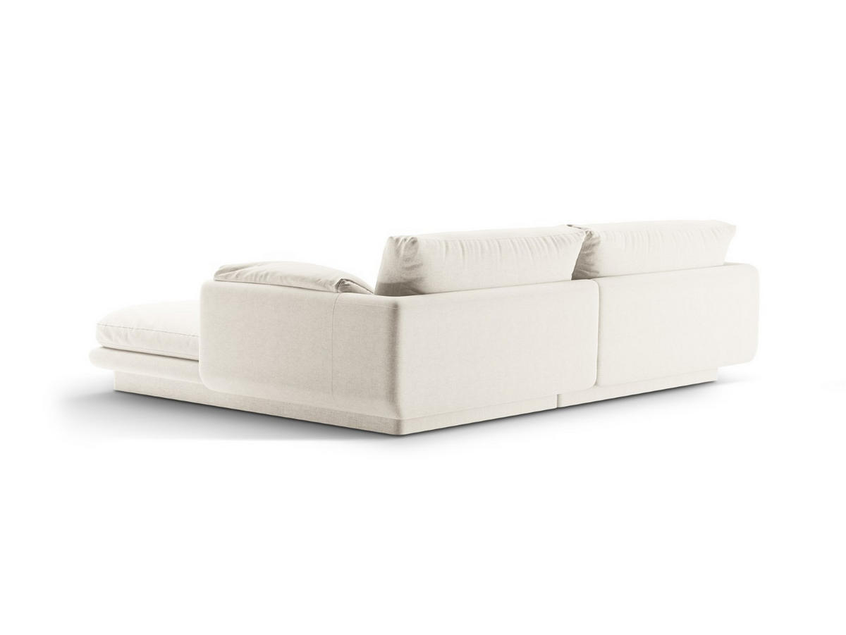 ECKSOFA links Torino aus strukturiertem Stoff elfenbein 3 Sitzplätze - Ecru, Textil (170/220cm) - Micadoni