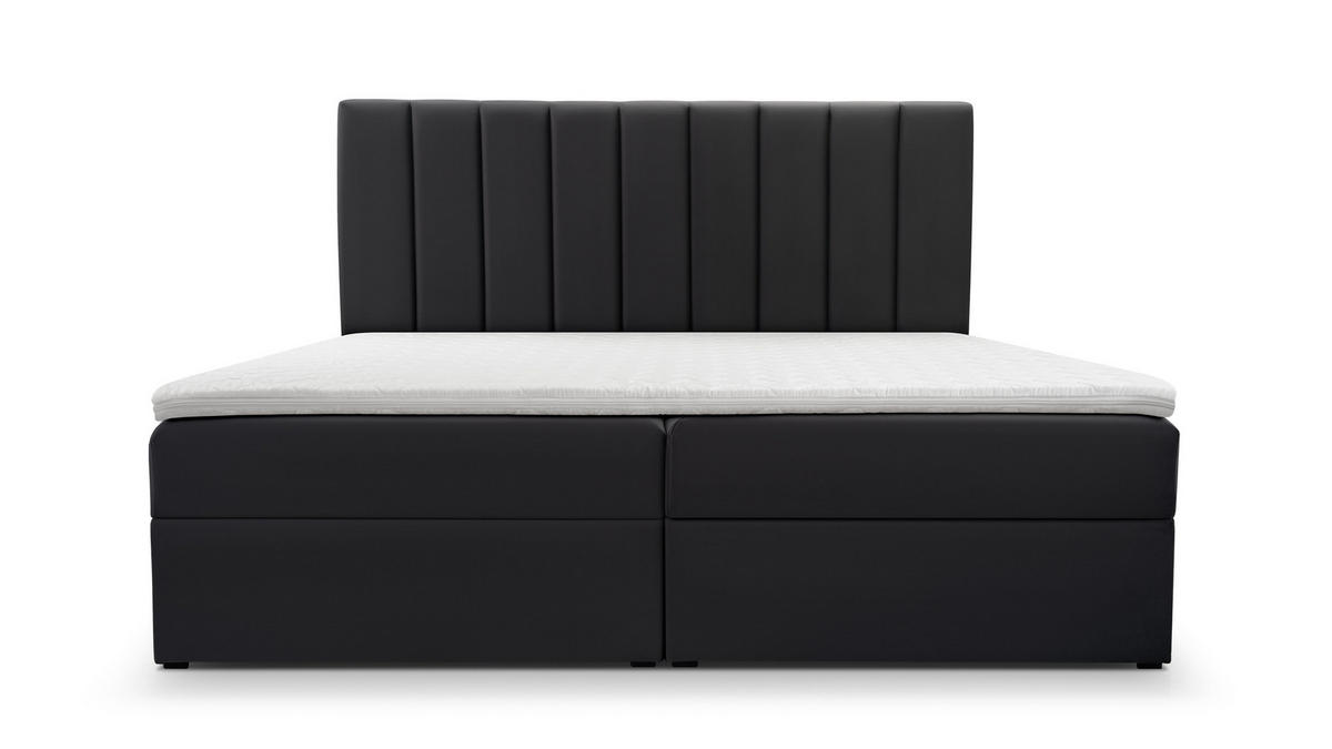 BETT - Boxspringbett 180x200 - 01 Trinity 15 - Graphit - Grau, Holzwerkstoff/Textil (180/200cm) - Möblo