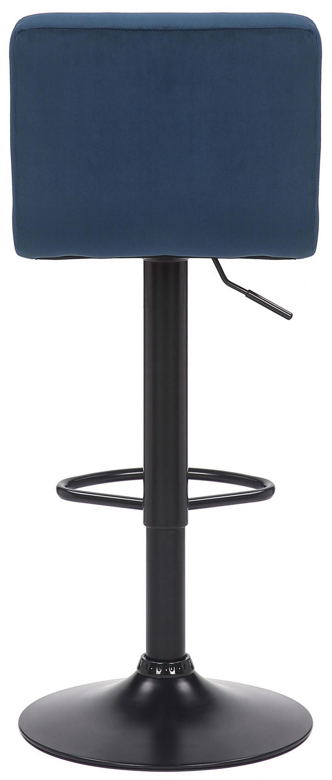 BARHOCKER 2er Set Samt Blau - Blau/Schwarz, Textil/Metall (40/85/40cm) - CLP