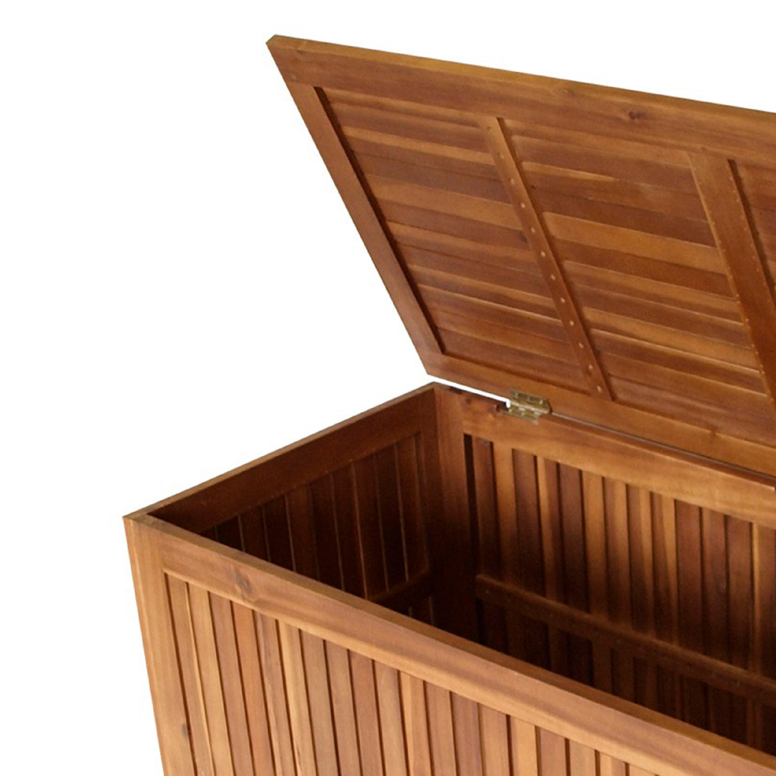 AUFLAGENBOX Ellesmere - 117x50x58,5cm, Akazie geölt - Braun, Holz (117/50/58.5cm) - TPFGarden