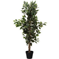 FICUS-BAUM im schwarzen Topf 38/20,5/115 cm - Grün, Kunststoff (115cm) - Home Styling Collection
