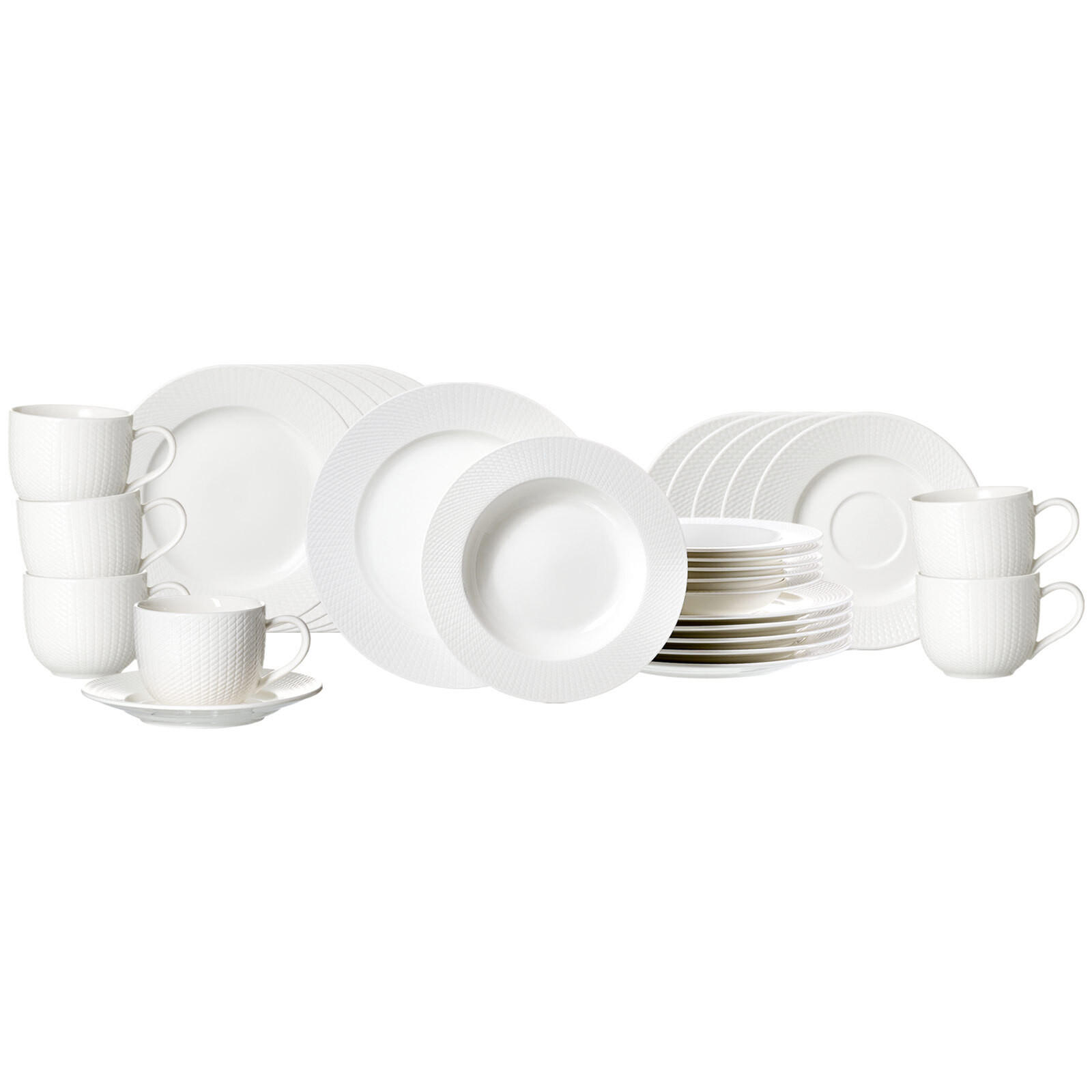 KOMBISERVICE Saphir weiß 30er Set - Weiß, Keramik (1/1/1cm) - Ritzenhoff Breker