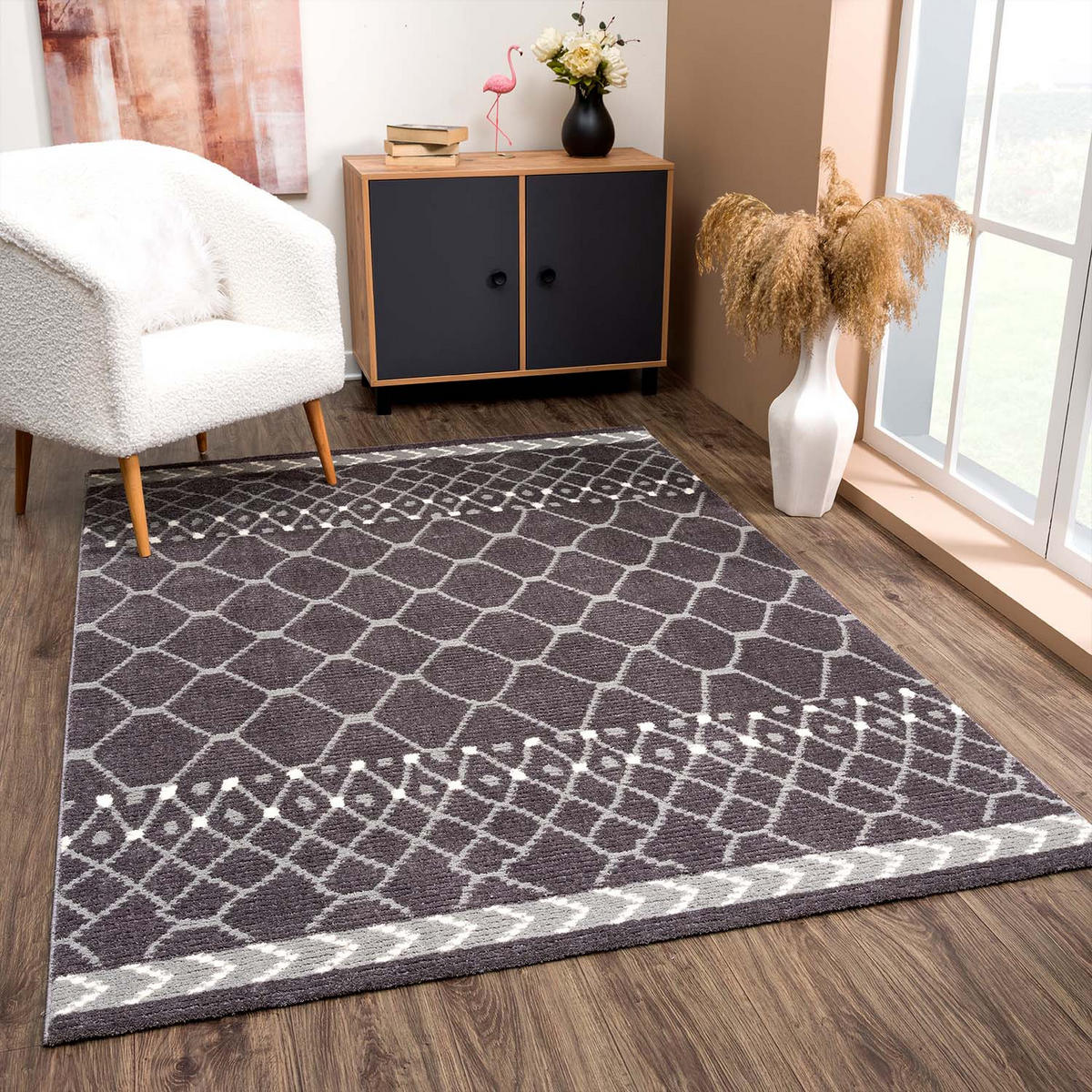 KURZFLOR-TEPPICH April 2312 Grau 140x200 cm - Grau, Textil (140/200cm) - carpet city