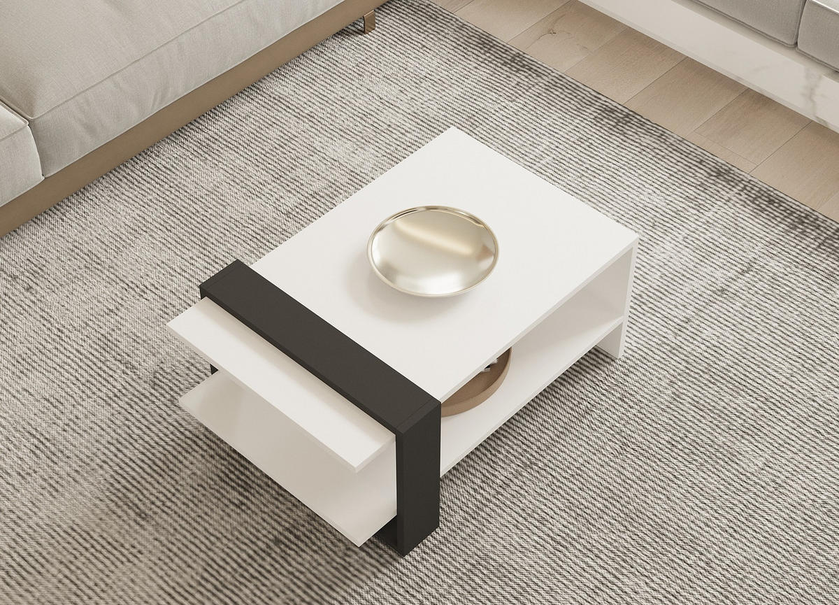 COUCHTISCH funda weiss - Weiß, Holz (80/55/35cm) - Habitat Garten