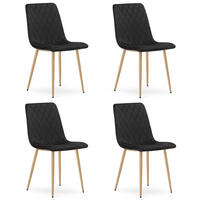 ESSZIMMERSTUHL 4-er Set TURIN schwarzer Sitz, Beine in Holzfarbe - Eichefarben/Schwarz, Textil (44.5/88.5/53cm) - Valora