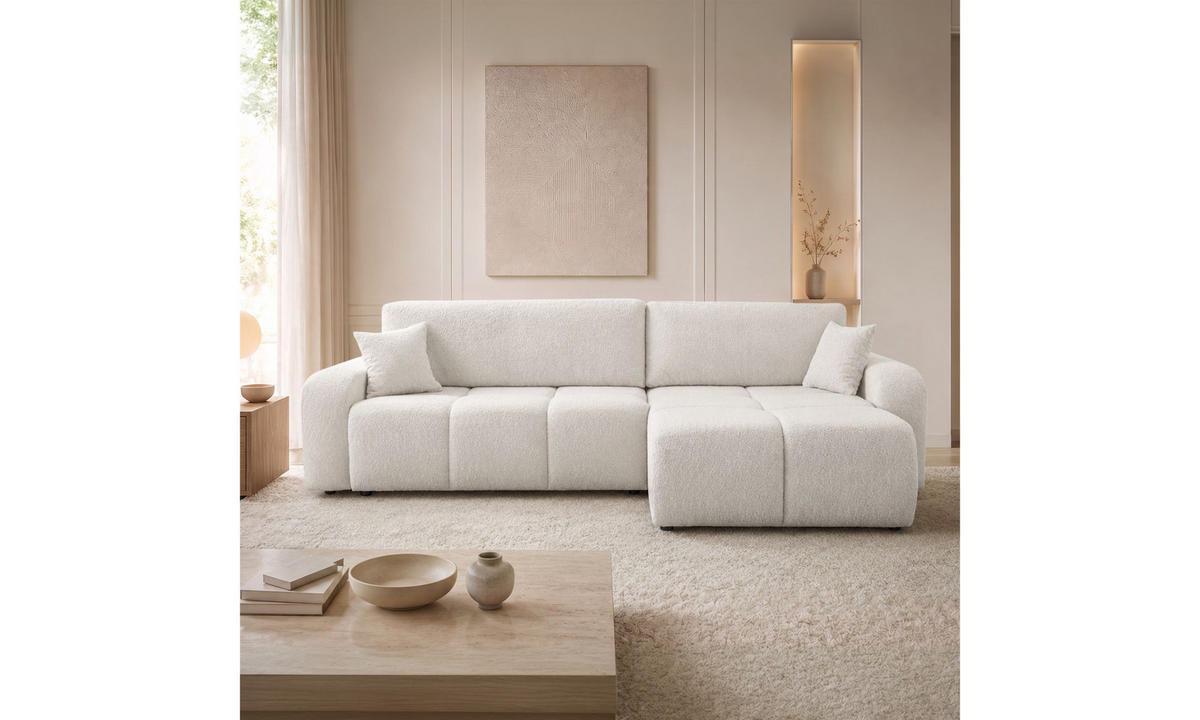 ECKSOFA MALIBU XL 275/150/87 cm Coral 70 - Creme, Textil (275/150cm) - Lookway