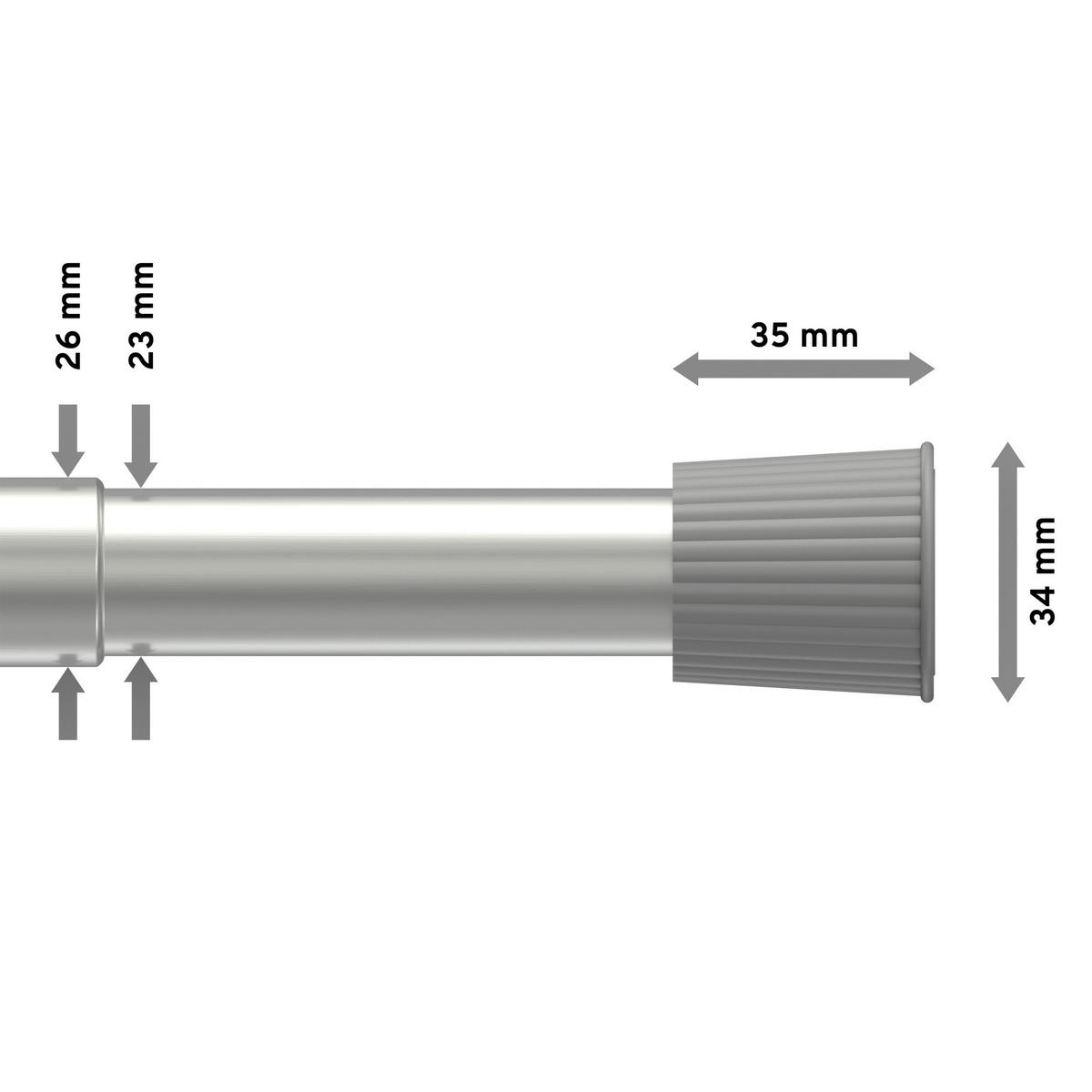 SPANNSTANGE/DUSCHVORHANGSTANGE Serrofix 125-220 cm, 26/23 mm Ø Silbergrau - Alufarben, Kunststoff/Metall (220cm) - INTERDECO