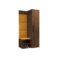 GARDEROBEN-SET Medi III - Nussbaumfarben/Schwarz, Holzwerkstoff/Kunststoff (40/191/50cm) - MIRJAN24