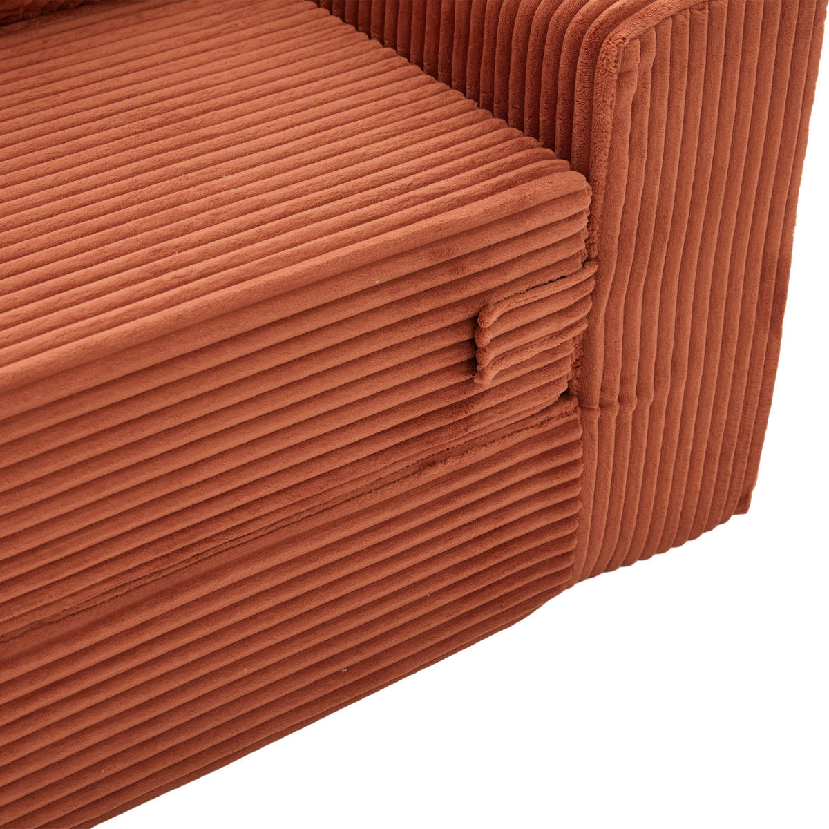 SCHLAFSOFA 2-in-1 mit Hocker, 2 Kissen und Becherhalter, DE-42913, Orange - Orange, Textil (133/64/87cm) - ComfortXL