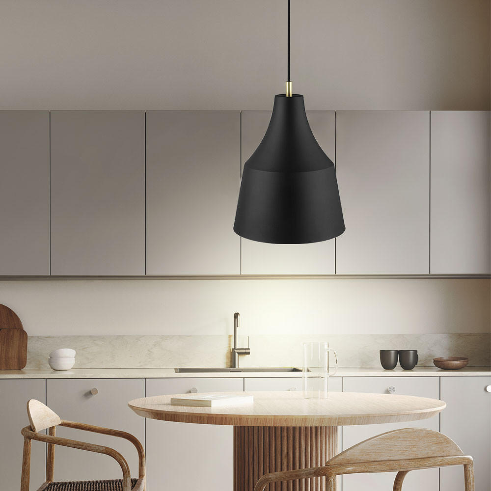 LED HÄNGELEUCHTE GRACE Textil Schwarz - Schwarz, Metall (25/25/33cm)