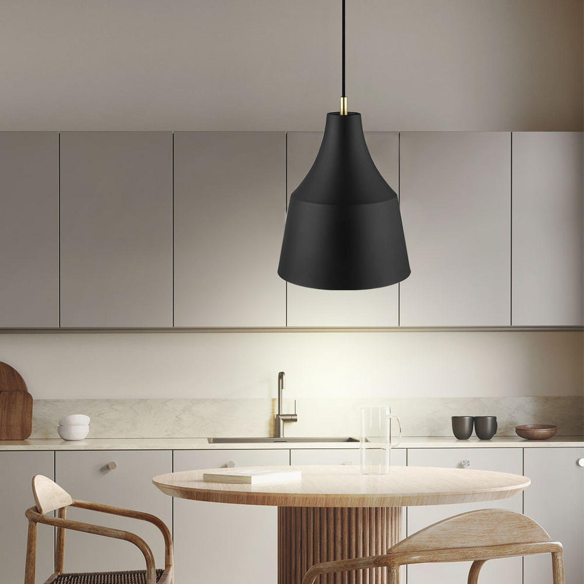 LED HÄNGELEUCHTE GRACE Textil Schwarz - Schwarz, Metall (25/25/33cm)