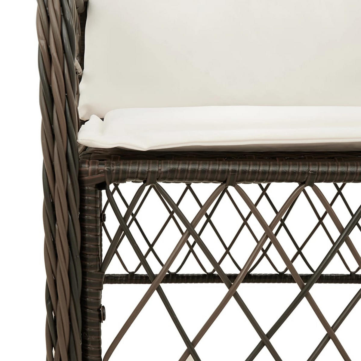 GARTENSTÜHLE Mit Kissen 2er Set Braun Poly Rattan - Braun, Kunststoff (58.5/86/67cm) - vidaXL