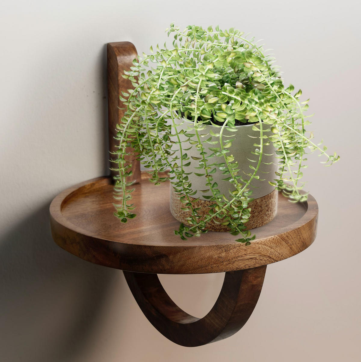 WANDREGAL Mango Massivholz Modern Stil 30x33x30 cm Rund - Braun, Holz (30/33/30cm) - KADIMA DESIGN