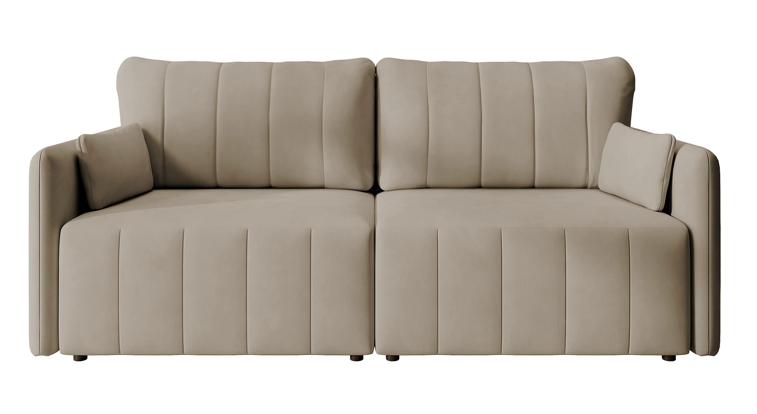 SCHLAFSOFA Pierra Beige hydrophober Samt - Beige/Schwarz, Kunststoff/Textil (215/100/112cm) - Selsey